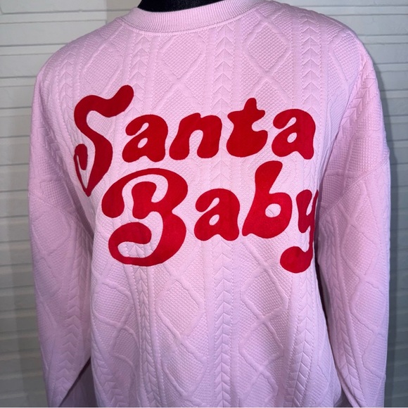Grayson Threads Pink Santa Baby Oversized Holiday Sweater, Women’s Size XS - Picture 5 of 9